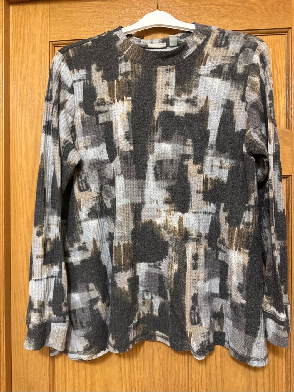 Logo Lounge Brown Knit Waffle Top